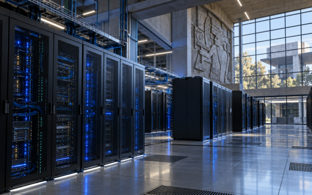 Sala de servidores para ilustrar la supercomputadora Coatlicue en el IPN Zacatenco